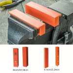 2-PIECE Magnetic Vise Jaw Pads - 4 & 15.24 Cm Soft Rubber Protectors For Metal Vices Durable Pp Construction Manual Non-electric