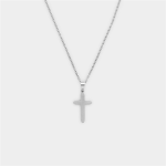 Icom Stainless Steel Indent Cross Pendant