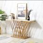 Prestige Home - Yaly Console Table Gold With White Marble