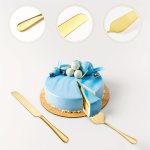 2PCS Cake Dessert Knives Cake Serving Set Cake Knife And Server Set Perfect For Weddings Birthdays Parties And Events