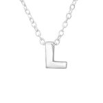 Kiara 925 Sterling Silver A-z Any Initial Letter Necklace 5X6MM 45CM Chain - L