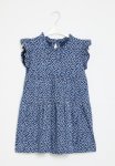 PoP Candy Tiered Frilled Sleeve Dress - Blue & White