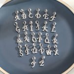 1PC Retro Minimalist 26 English Letter Elements Silver Pendant Alphabet Beads Diy Bracelet Necklace Pendant Creative Diy Accesso