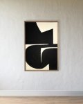 Abstract Acrylic Painting Solid Oak Frame