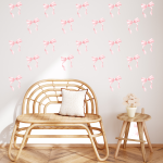 Flowing Pink Bow Wall Stickers