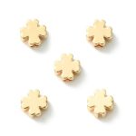 Liqunsweet 20 Pcs Brass Clover Shaped Beads Floral Lucky Four Leaf Clover Loose Spacer Beads For Necklace Bracelet Earring Jewel