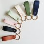 Solid Pu Leather Bracelet Wristlet Keychain Vintage Car Key Holder Bag Backpack Charm Women Men Jewelry Gift