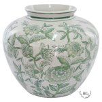 Green And White Flower Vase
