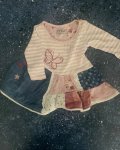 Pink And White Butterfly Two Toned Dress 3 6M