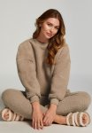 Top Long Sleeve Crew Teddy - Light Taupe