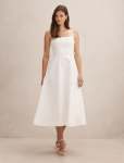 Rosie Flower Applique Midi Dress - 18 Porcelain