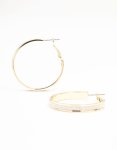 Goldair Gold Medium Glitter Hoop Earrings