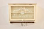 Glass & Wood Cabinet Beach With Hooks 49X61X17CM