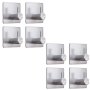 8 Piece Stainless Steel Wall Hook Set - No Drilling Required-brush Silver