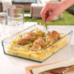 Broart Rectangular Borosilicate Glass Casserole - Plain
