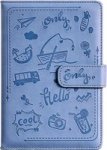 Laser Engraved Pu Leather Cover A5 Notebook With Magnetic Buckle Blue