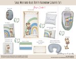 Cot Duvet Bedding Sage Mustard Blue Dotty Rainbow Giraffe Set