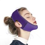 Yuibthr Chin Strap For Sleeping V Line Lifting Mask Reusable Face Strap Jaw Exerciser Purple