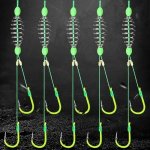 5PCS SET Stainless Steel Double Hook Fishing Line With Barbed Carp Hooks And Bait Feeder Spring - Essential Fishing Accessories