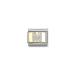 Composable Classic Link Letter M Silver Glitter