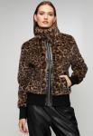 STELLAR Womens Animal Print Zip Through Faux Fur Jacket - Brown 16