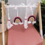 Baby Gym Themed Dangles Rainbow Macrame Rainbows With Tassels And Ribbons