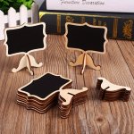 10PCS MINI Chalkboard Signs With Elegant Curved Edges - Reusable Easel Display Boards For Weddings Birthdays & Parties - Perfect