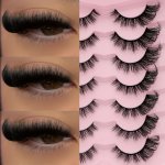 Luxurious Russian Dd Curl False Eyelashes Set 7 Pairs - 3D Cat Eye Faux Mink Extra Thick & Dramatic Self-adhesive & Reusable Cro