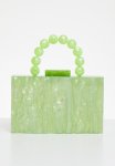 Hard Pearlescent Clasp Box Handbag - Lime