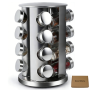 Spice Organizer Rack Set With 16 Spice Jars Storage Rotating