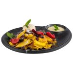 Nero Black Plate W intergrated Dip Bowl By Aps