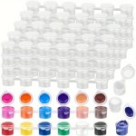 240 Empty Paint Cans 40 Acrylic MINI Paint Containers Storage With Lid Size Approximately 16.8 2.1 1.5 CENTIMETERS/16.79 2.08 1.