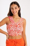 Ladies One Shoulder Swirl Summer Crop Top