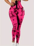 Tie Dye Tummy Control Fitness Gym Sports Leggings High Waist Yoga Workout Running Butt Lifting Tight Pants Women's Activewear Wi