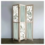 Watercolour Green Leaves Room Divider