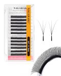 Nagaraku Flying 3D W Eyelash Extension Fox Eye Lashes 3D Clover Lash Supplies Natural Soft Premade Fans Pbt Cluster W Shape Lash