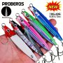 Proberos Saltwater Fishing Jigs 10G-60G Set With Assist Hooks Vertical Speed Jigging Lures For Bass Whiting Snapper Trevally Hairtail Golden Perch Eid Al-adha Durable