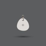 Gold Pebble Pendant With Star Dust Diamond