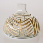 Flat Gold Edged Glass Vase 14X18CM