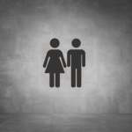 Toilet Male And Female Sign D08 - Black - Powder Coated Aluminum