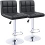 Bar Stools / Kitchen Breakfast Chairs - Set Of 2 - Black