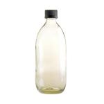 500ML Clear Glass Generic Bottle With Tamper Proof Cap - Black 28 410