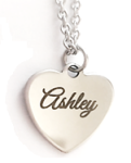 EJ38 - Beautiful Personalized Heart Name Necklace Silver Stainless Steel