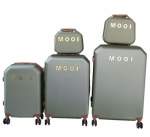 Smte Mooi Abs Luggage Set Olive Green Locks 360 Spinner Wheels 5 Pieces With Keychain