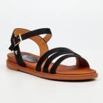 Ellie 11 Flat Strappy Sandal - Black - 8