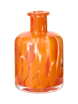 Orange Swirled Glass Decorative Vase 13.5CM - None Orange