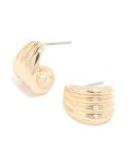 Goldair Gold Ribbed Huggie Earrings