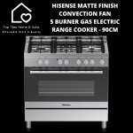 Defy Hisense Matte Finish Convection Fan 5 Burner Gas Electric Range Cooker - 90CM