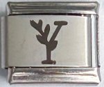 9MM Laser Italian Charm - Letter Y