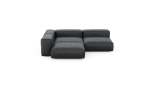 Three Module Corner Sofa - Velvet - Dark Grey - 220CM X 220CM